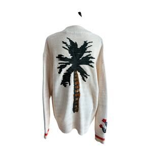 Scotch & Soda Americana Embroidered Cardigan Sweater Mens L Palm Tree Rare